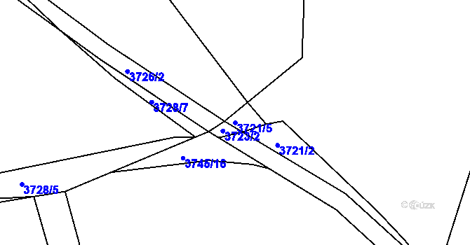 Parcela st. 3721/5 v KÚ Chomutov II, Katastrální mapa