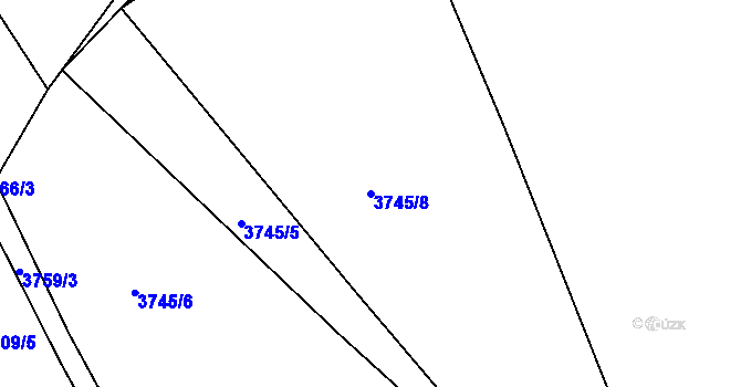 Parcela st. 3745/8 v KÚ Chomutov II, Katastrální mapa