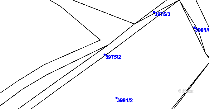 Parcela st. 3975/2 v KÚ Chomutov II, Katastrální mapa