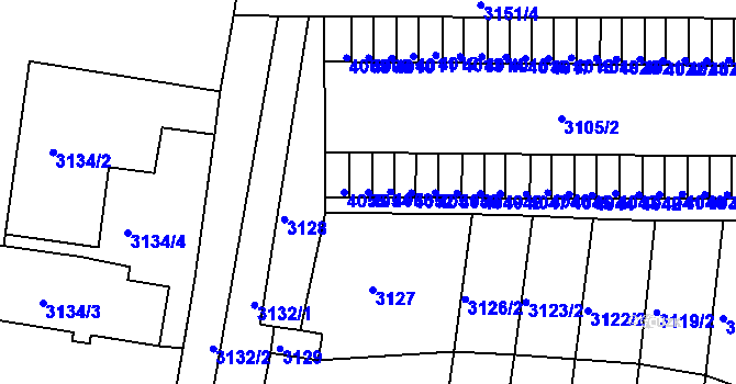 Parcela st. 4054 v KÚ Chomutov II, Katastrální mapa