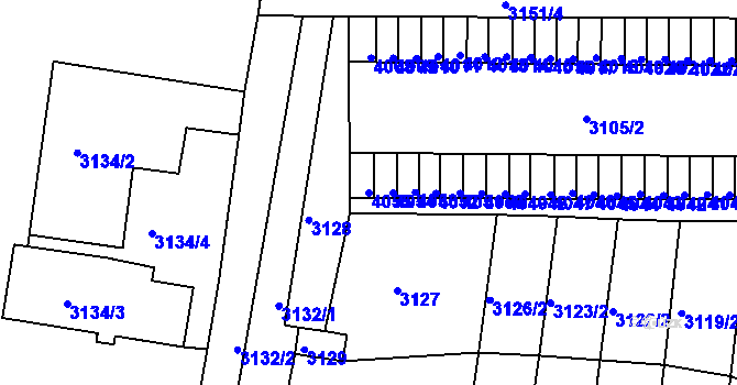 Parcela st. 4055 v KÚ Chomutov II, Katastrální mapa