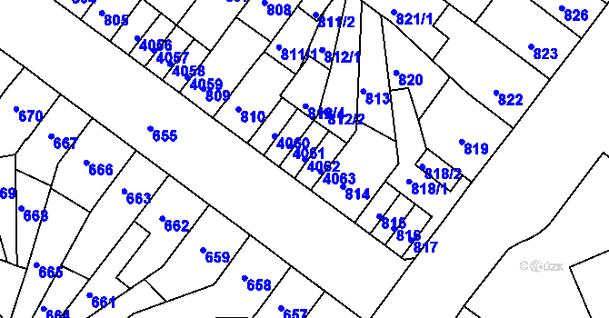 Parcela st. 4062 v KÚ Chomutov II, Katastrální mapa