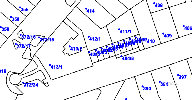 Parcela st. 4083 v KÚ Chomutov II, Katastrální mapa