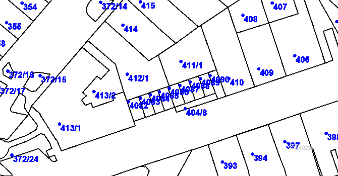 Parcela st. 4086 v KÚ Chomutov II, Katastrální mapa