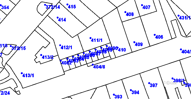 Parcela st. 4088 v KÚ Chomutov II, Katastrální mapa