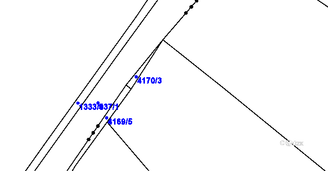 Parcela st. 4170 v KÚ Chomutov II, Katastrální mapa
