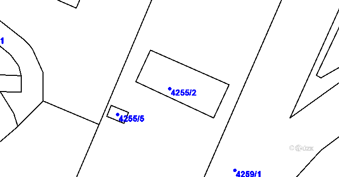 Parcela st. 4255/2 v KÚ Chomutov II, Katastrální mapa