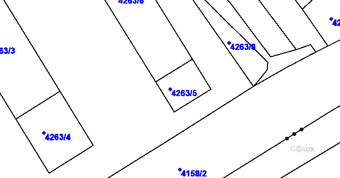 Parcela st. 4263/5 v KÚ Chomutov II, Katastrální mapa