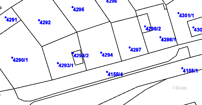 Parcela st. 4294 v KÚ Chomutov II, Katastrální mapa