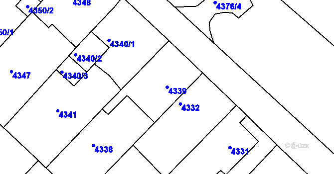 Parcela st. 4339 v KÚ Chomutov II, Katastrální mapa