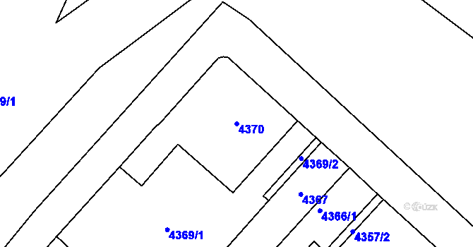 Parcela st. 4370 v KÚ Chomutov II, Katastrální mapa