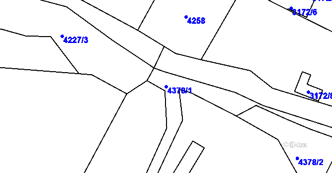 Parcela st. 4378/1 v KÚ Chomutov II, Katastrální mapa