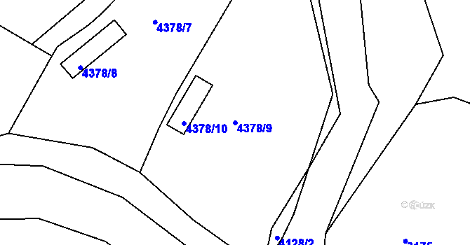 Parcela st. 4378/9 v KÚ Chomutov II, Katastrální mapa