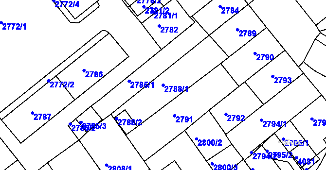 Parcela st. 2788/1 v KÚ Chomutov II, Katastrální mapa