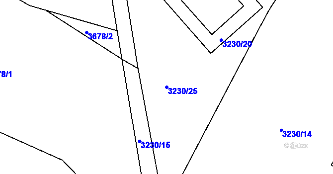 Parcela st. 3230/25 v KÚ Chomutov II, Katastrální mapa