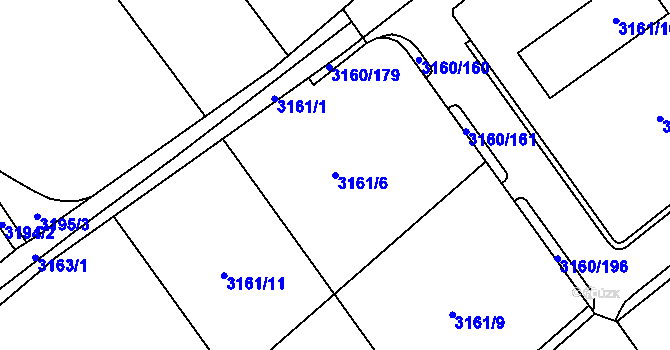 Parcela st. 3161/6 v KÚ Chomutov II, Katastrální mapa