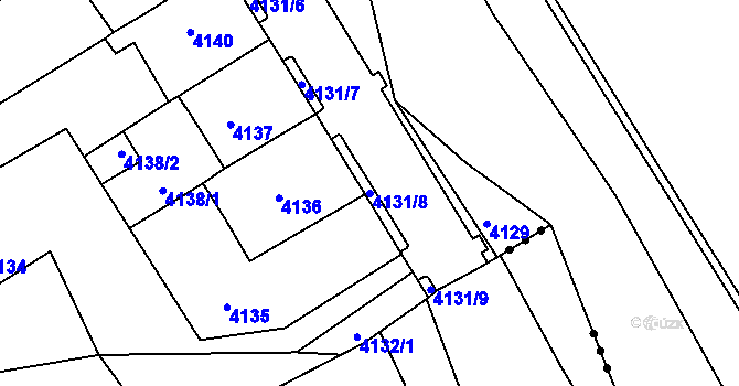 Parcela st. 4131/8 v KÚ Chomutov II, Katastrální mapa