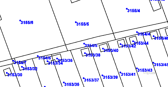 Parcela st. 3154/5 v KÚ Chomutov II, Katastrální mapa