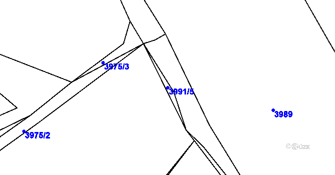 Parcela st. 3991/5 v KÚ Chomutov II, Katastrální mapa