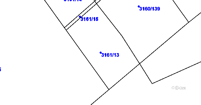 Parcela st. 3161/13 v KÚ Chomutov II, Katastrální mapa