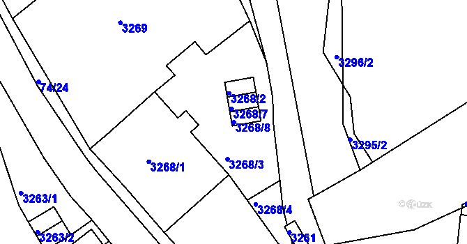 Parcela st. 3268/8 v KÚ Chomutov II, Katastrální mapa