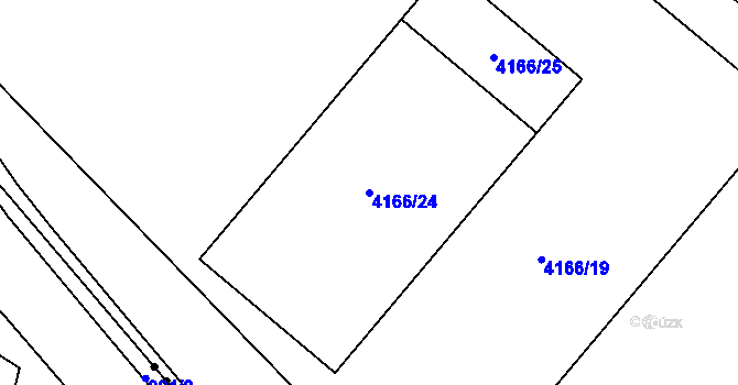 Parcela st. 4166/24 v KÚ Chomutov II, Katastrální mapa