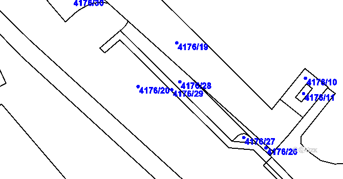 Parcela st. 4176/29 v KÚ Chomutov II, Katastrální mapa