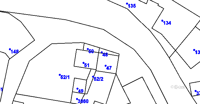 Parcela st. 48 v KÚ Chomýž, Katastrální mapa