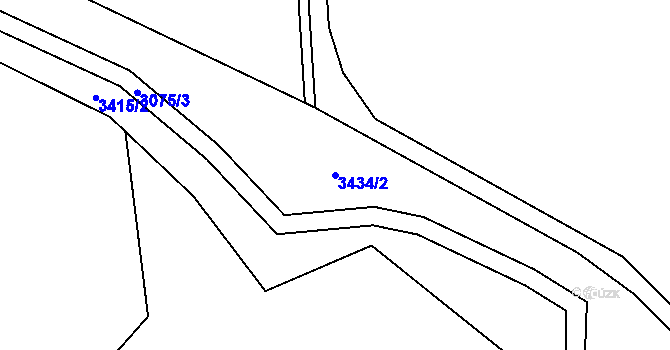 Parcela st. 3434/2 v KÚ Chomýž, Katastrální mapa