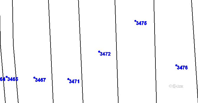 Parcela st. 3472 v KÚ Chomýž, Katastrální mapa