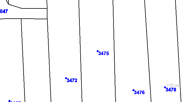 Parcela st. 3475 v KÚ Chomýž, Katastrální mapa