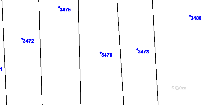 Parcela st. 3476 v KÚ Chomýž, Katastrální mapa