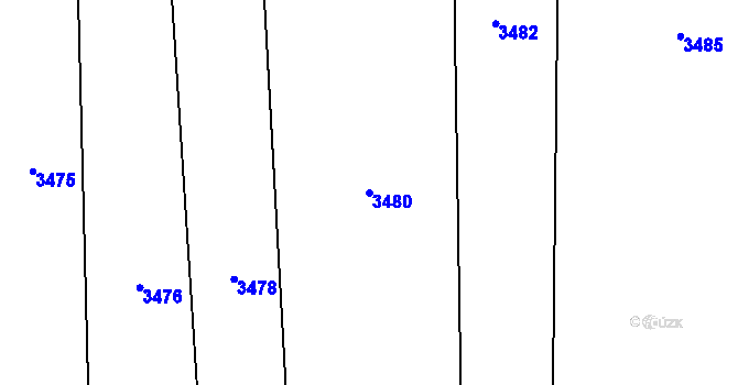 Parcela st. 3480 v KÚ Chomýž, Katastrální mapa
