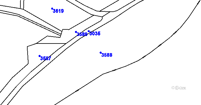 Parcela st. 3588 v KÚ Chomýž, Katastrální mapa