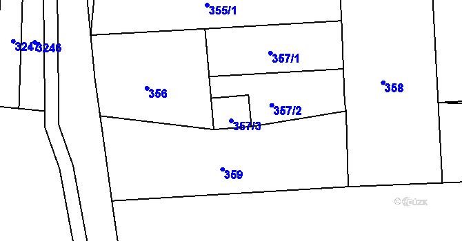 Parcela st. 357/3 v KÚ Chomýž, Katastrální mapa