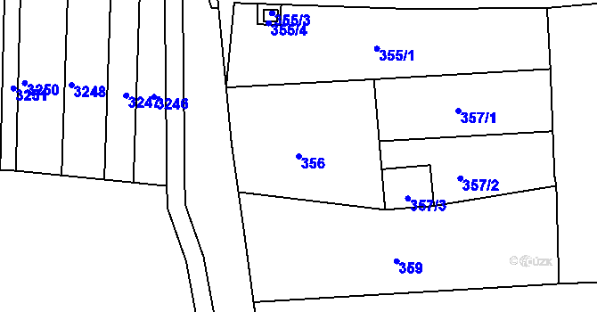 Parcela st. 356 v KÚ Chomýž, Katastrální mapa