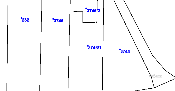 Parcela st. 3745/1 v KÚ Chomýž, Katastrální mapa