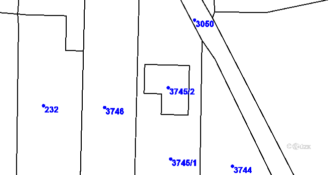 Parcela st. 3745/2 v KÚ Chomýž, Katastrální mapa