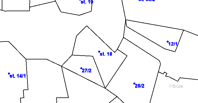 Parcela st. 18 v KÚ Choratice, Katastrální mapa