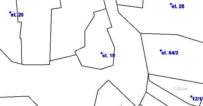 Parcela st. 19 v KÚ Choratice, Katastrální mapa