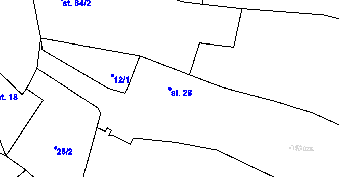 Parcela st. 28 v KÚ Choratice, Katastrální mapa