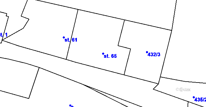 Parcela st. 65 v KÚ Choratice, Katastrální mapa