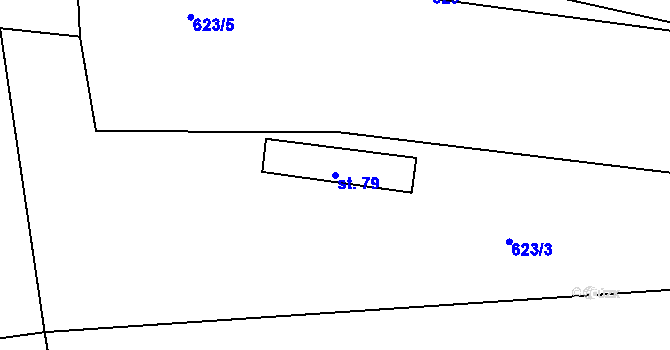 Parcela st. 79 v KÚ Choratice, Katastrální mapa