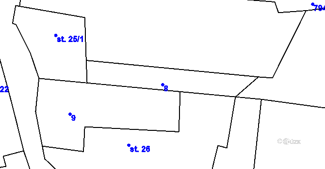 Parcela st. 8 v KÚ Choratice, Katastrální mapa