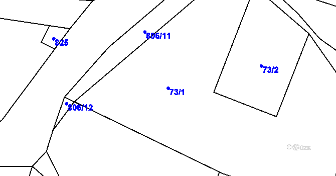 Parcela st. 73/1 v KÚ Choratice, Katastrální mapa