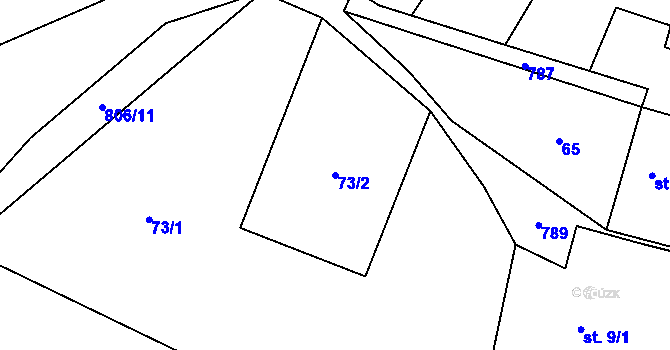 Parcela st. 73/2 v KÚ Choratice, Katastrální mapa