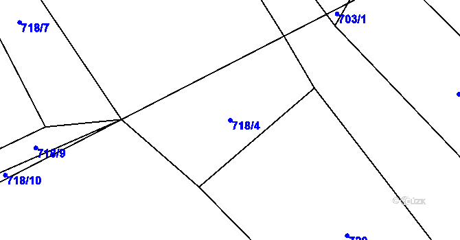 Parcela st. 718/4 v KÚ Choratice, Katastrální mapa