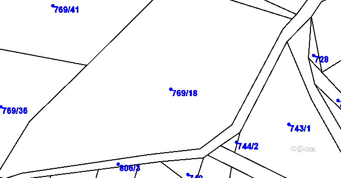 Parcela st. 769/18 v KÚ Choratice, Katastrální mapa
