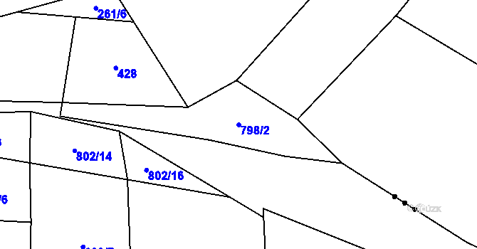 Parcela st. 798/2 v KÚ Choratice, Katastrální mapa