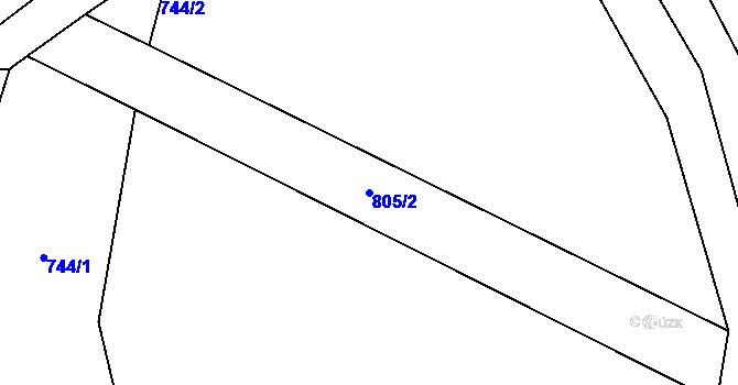 Parcela st. 805/2 v KÚ Choratice, Katastrální mapa